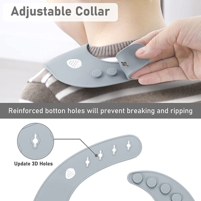 مورد تایید FDA سیلیکون رنگی Patel Feeding Bib Safe In Steriliser Baby Pinny