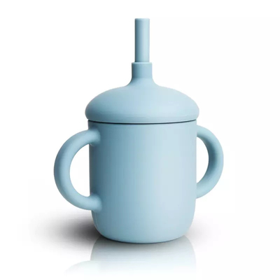 BPA بدون سیلیکون نی سیپی فنجان ضد نشت 4 اونس با درب دسته