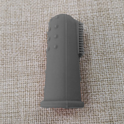 مسواک نرم انگشتی محصولات سیلیکونی کودک زردآلو با جعبه بسته بندی