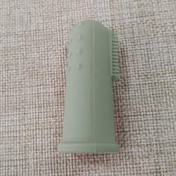 مسواک نرم انگشتی محصولات سیلیکونی کودک زردآلو با جعبه بسته بندی