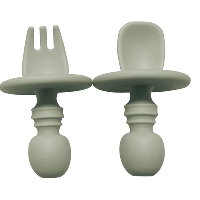 قاشق چنگال قاشق چنگال سیلیکونی سیلیکونی خود غذاخوری Easy Grab First Self Feed ODM 8*5*2.5cm