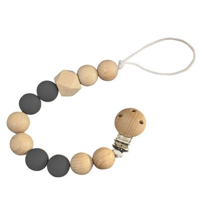 Wholesale Teether Beaded Custom Silicone Baby Pacifier Clip