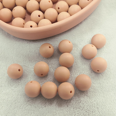 New Color BPA Free Baby Chew Necklace Round Silicone Teething Beads Brown/pink/orange/green/blue or Custom Color DL13-005 CN;GUA
