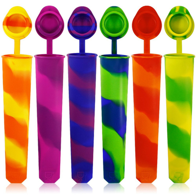 قالب های بستنی بستنی قابل استفاده مجدد DIY سیلیکونی Ice Pop Maker Anti Lost Lid