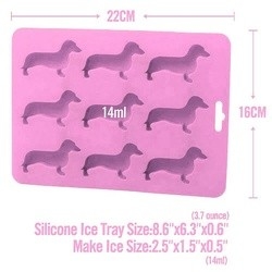 قالب یخ سیلیکونی حیوانی به شکل سگ سینی یخ 22X16X1.5cm FDA